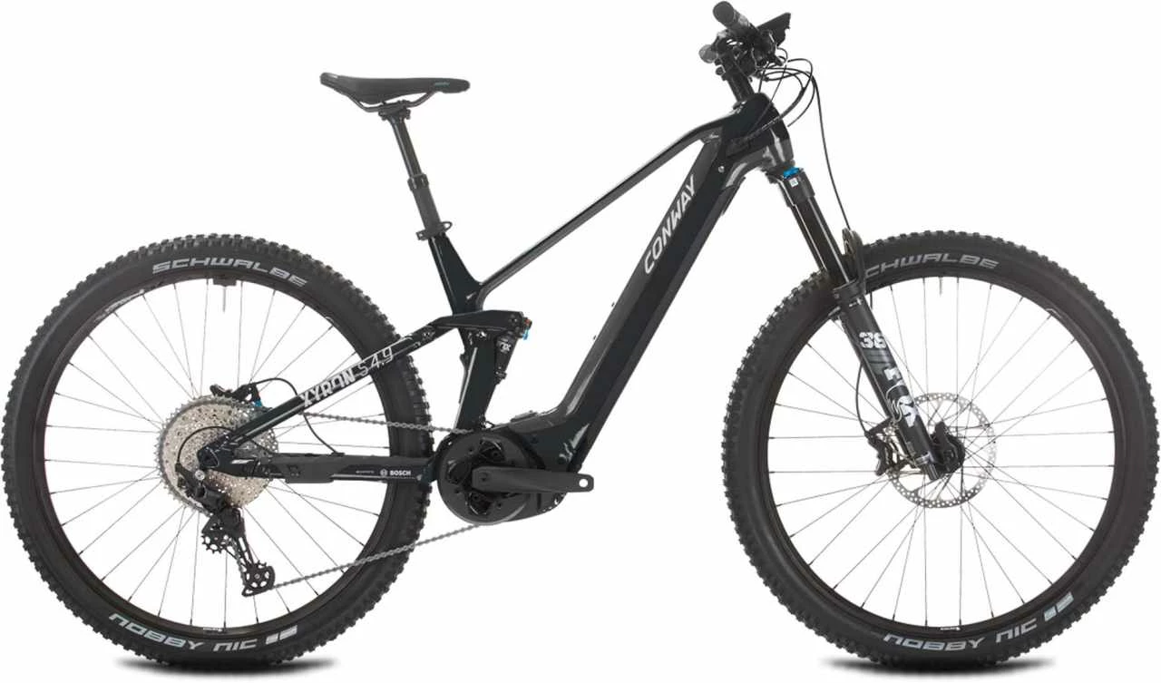 Conway Xyron S 4.9 750 Black Metallic / Silver E-Bike Fully Mountainbike