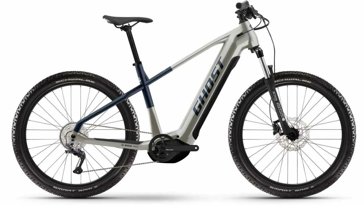 Ghost E-Teru Universal Pearl Warm Grey / Pearl Dark Blue E-Bike Hardtail Mountainbike