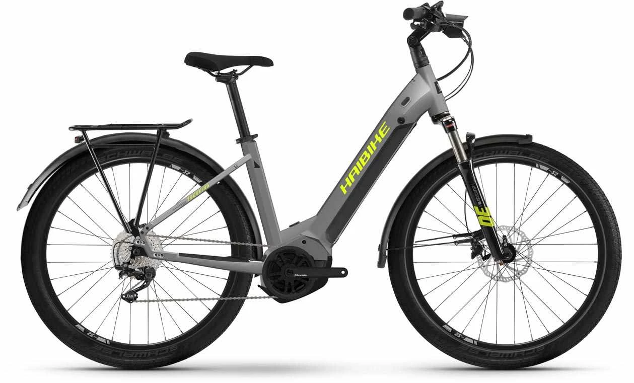 Haibike Trekking 6 Gloss Grey Neon / Ylw Touring E-Bike Easy Entry