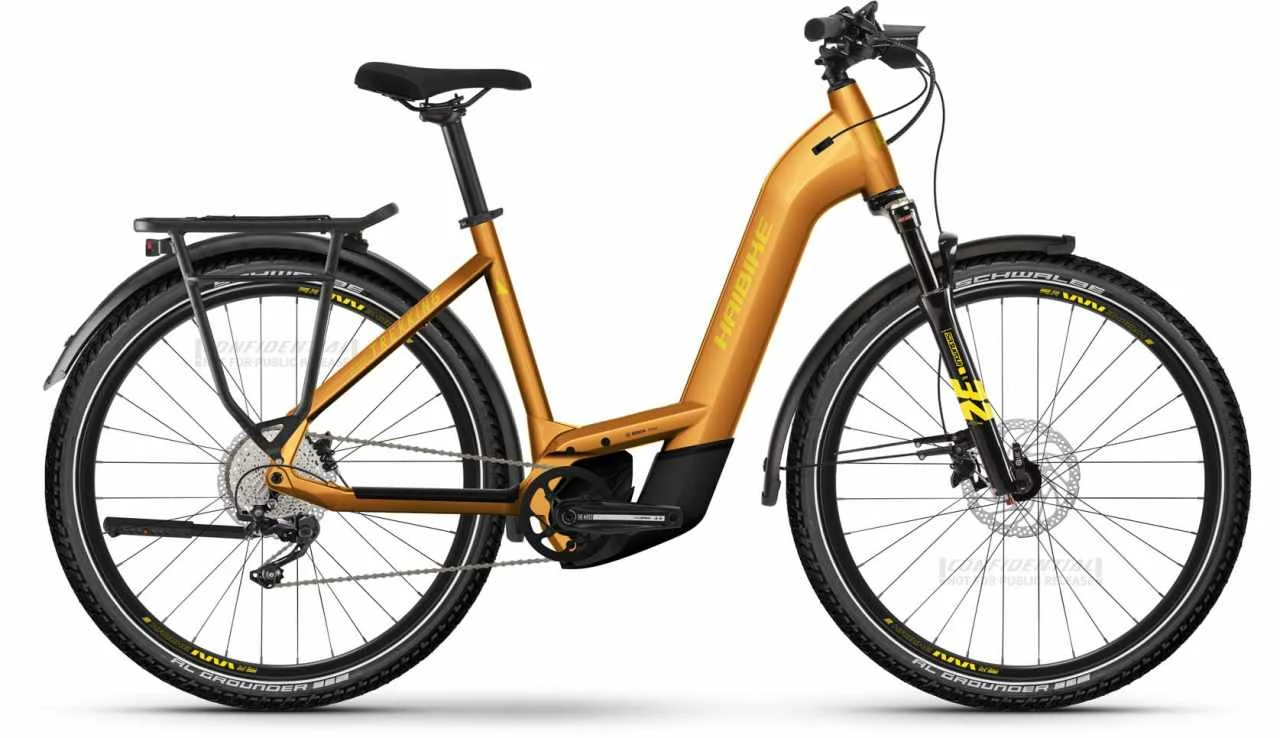 Haibike Trekking 8 Metal Lava/yellow Gloss Touring E-Bike Easy Entry