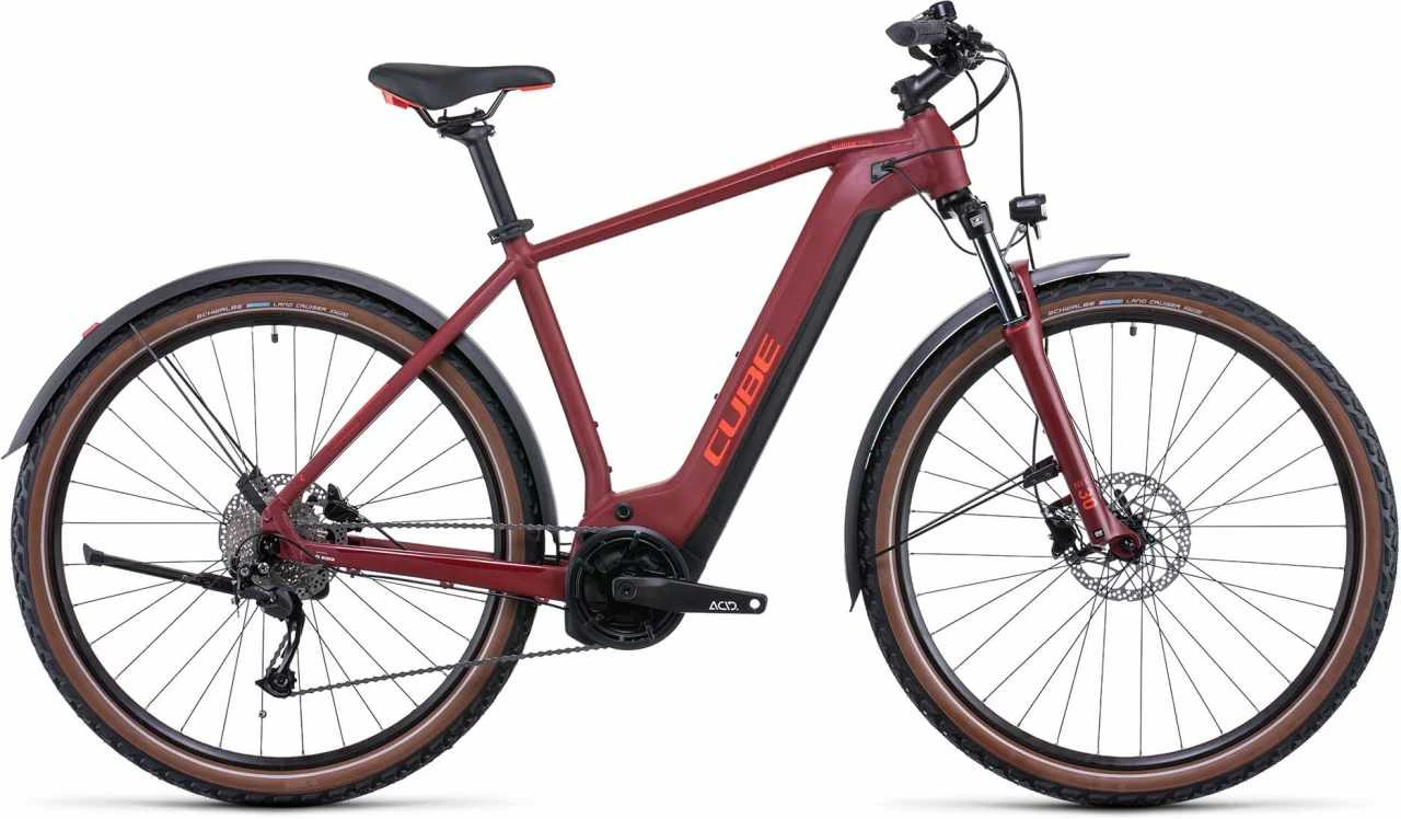 Cube Nuride Hybrid Performance 500 Allroad Darkred N Red E-Bike Hardtail Mountainbike