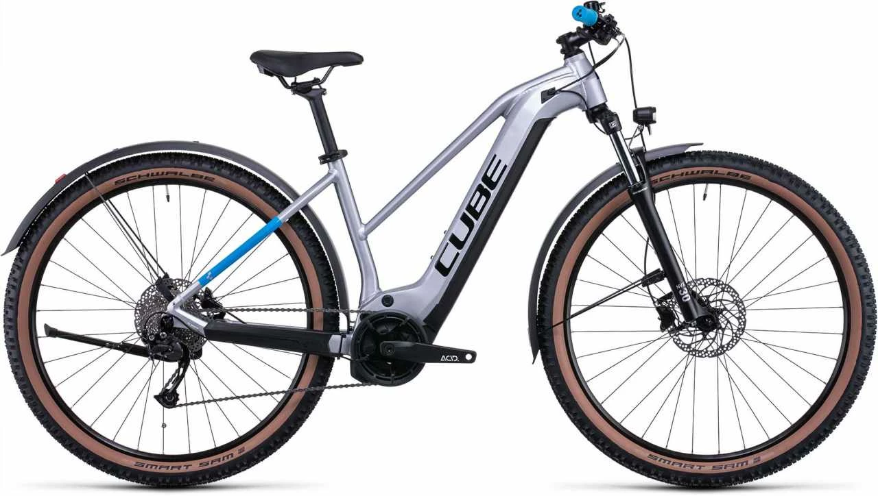Cube Reaction Hybrid Performance 500 Allroad Polarsilver N Blue Damen E-Bike Hardtail Mountainbike Women