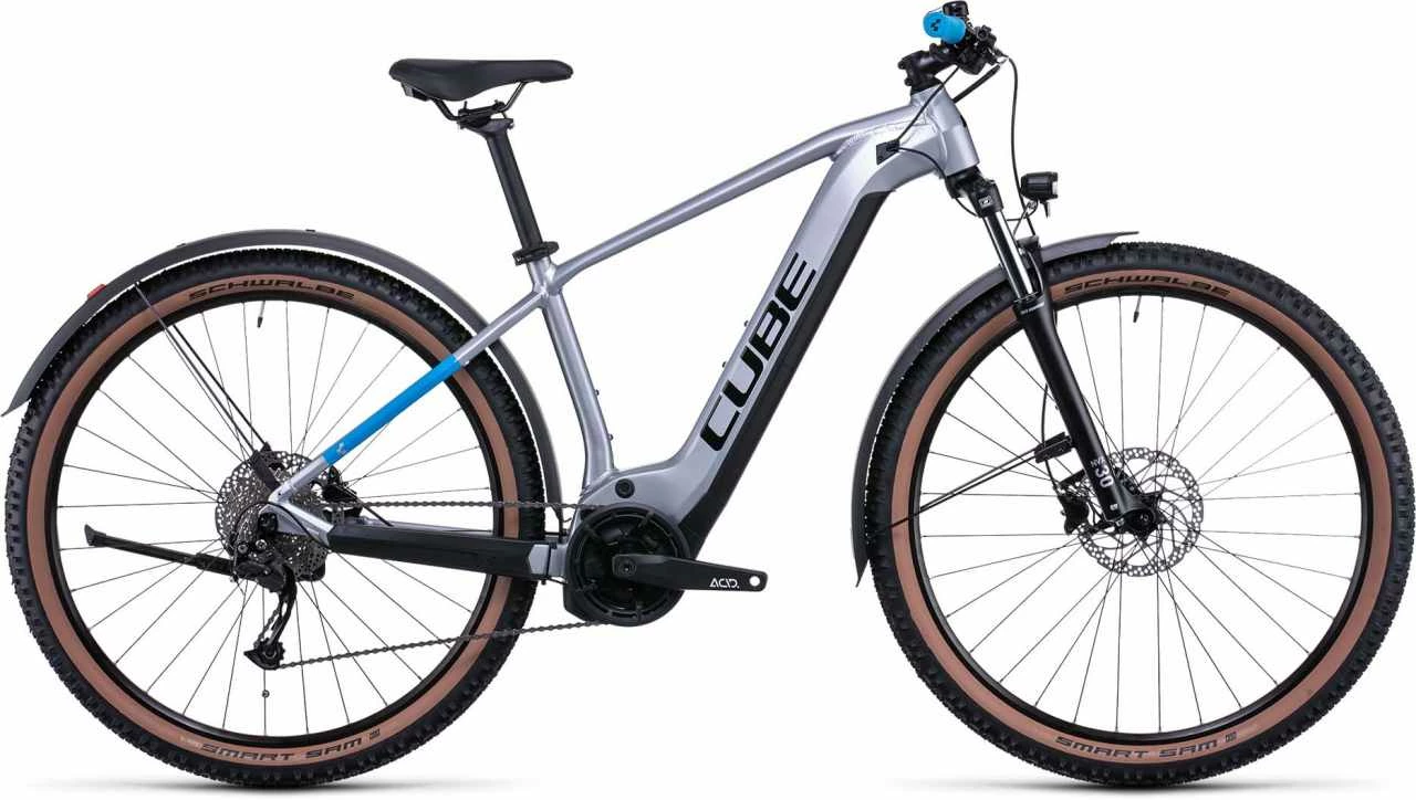 Cube Reaction Hybrid Performance 625 Allroad Polarsilver N Blue E-Bike Hardtail Mountainbike