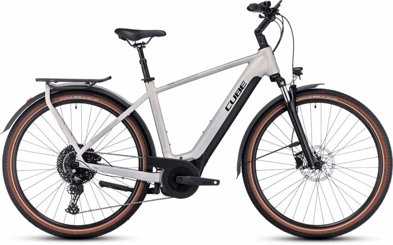 Cube Touring Hybrid Pro 625 Pearlysilver N Black Touring E-Bike Men