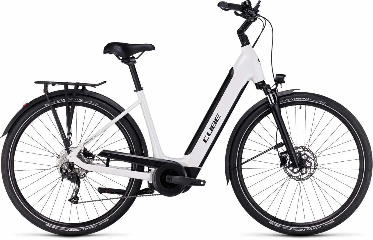 Cube Supreme Sport Hybrid ONE 500 White N Black Touring E-Bike Easy Entry