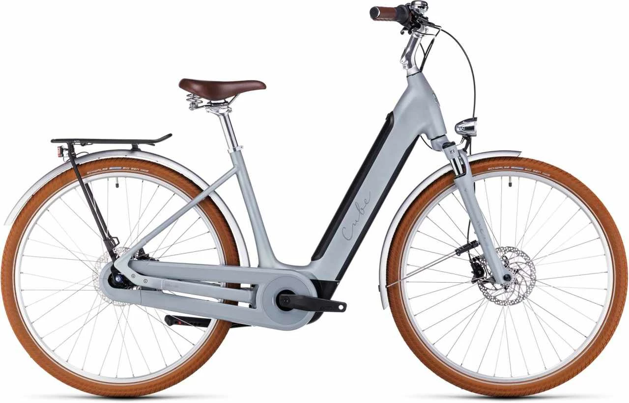 Cube Ella Cruise Hybrid 500 Metallicstone N Grey Touring Retro E-Bike Easy Entry