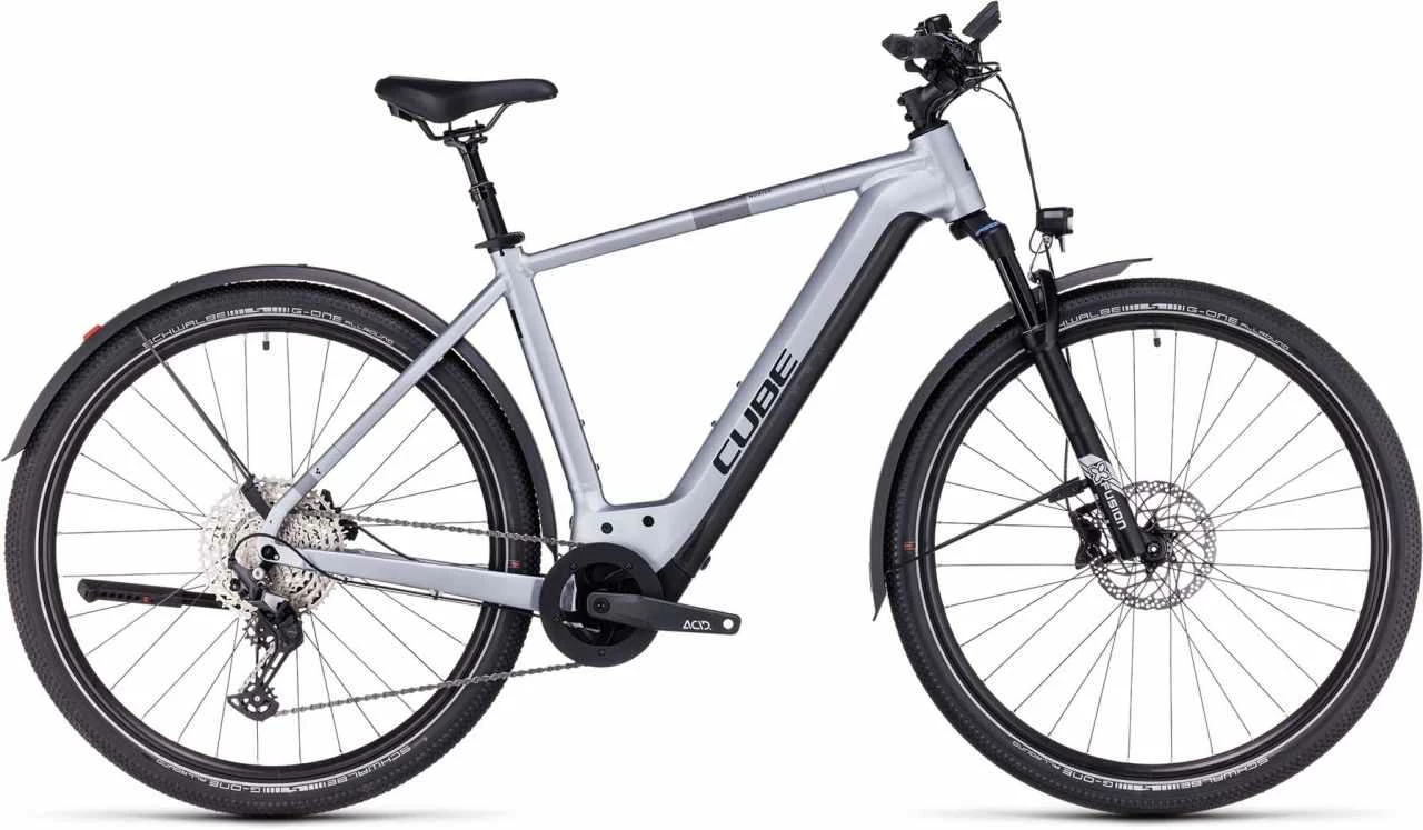 Cube Nuride Hybrid EXC 625 Allroad Polarsilver N Black Touring E-Bike Men