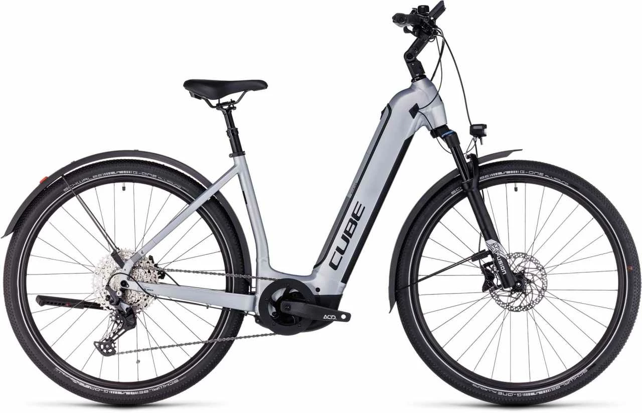 Cube Nuride Hybrid EXC 750 Allroad Polarsilver N Black Touring E-Bike Easy Entry