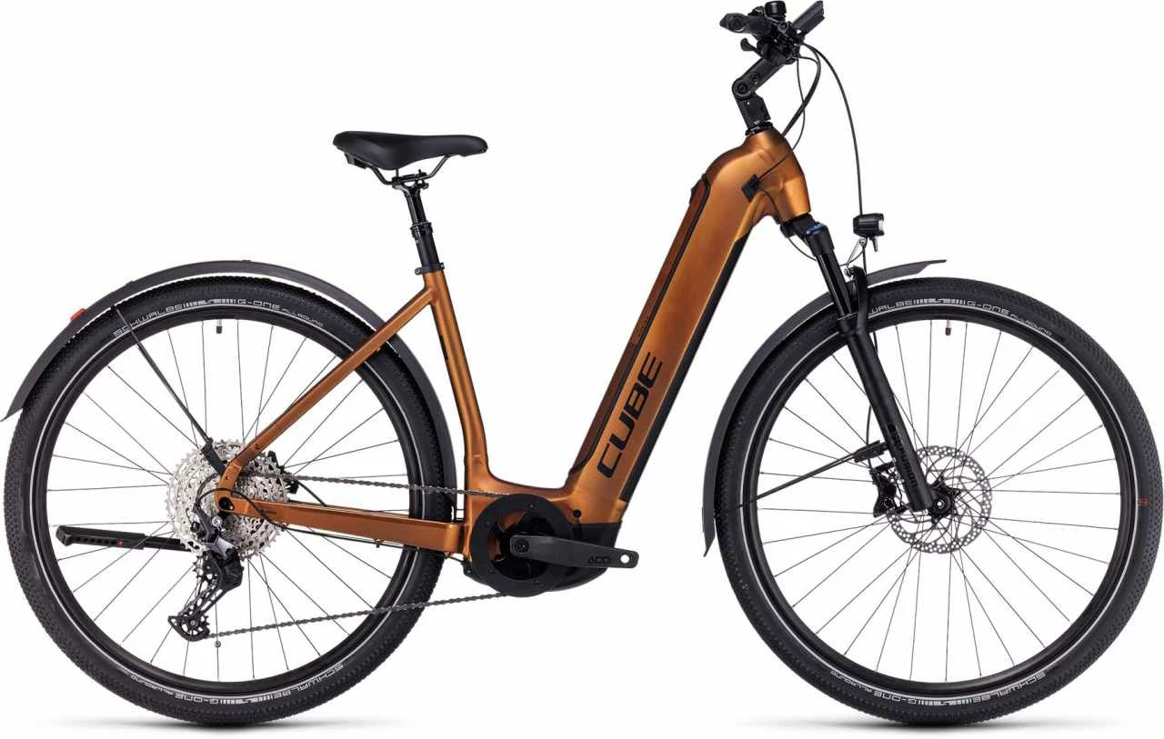 Cube Nuride Hybrid EXC 625 Allroad Caramel N Black Touring E-Bike Easy Entry