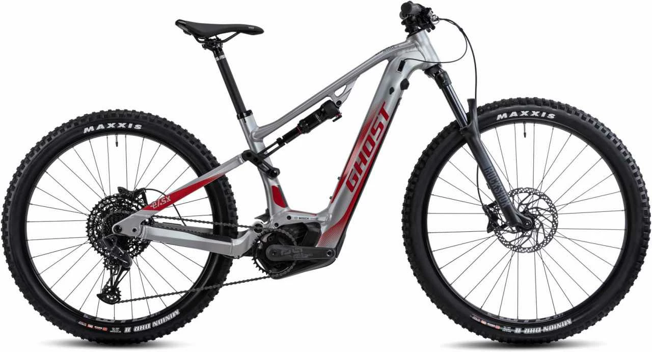 Ghost E-ASX 130 Universal AL Gray 2 / Riot Red Matt / Glossy E-Bike Fully Mountainbike