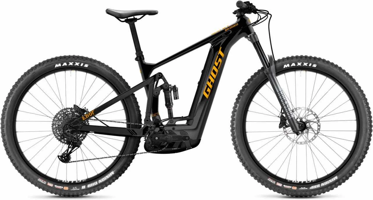 Ghost E-Riot AM CF Advanced Black / Dirty Orange Glossy / Matt E-Bike Fully Mountainbike
