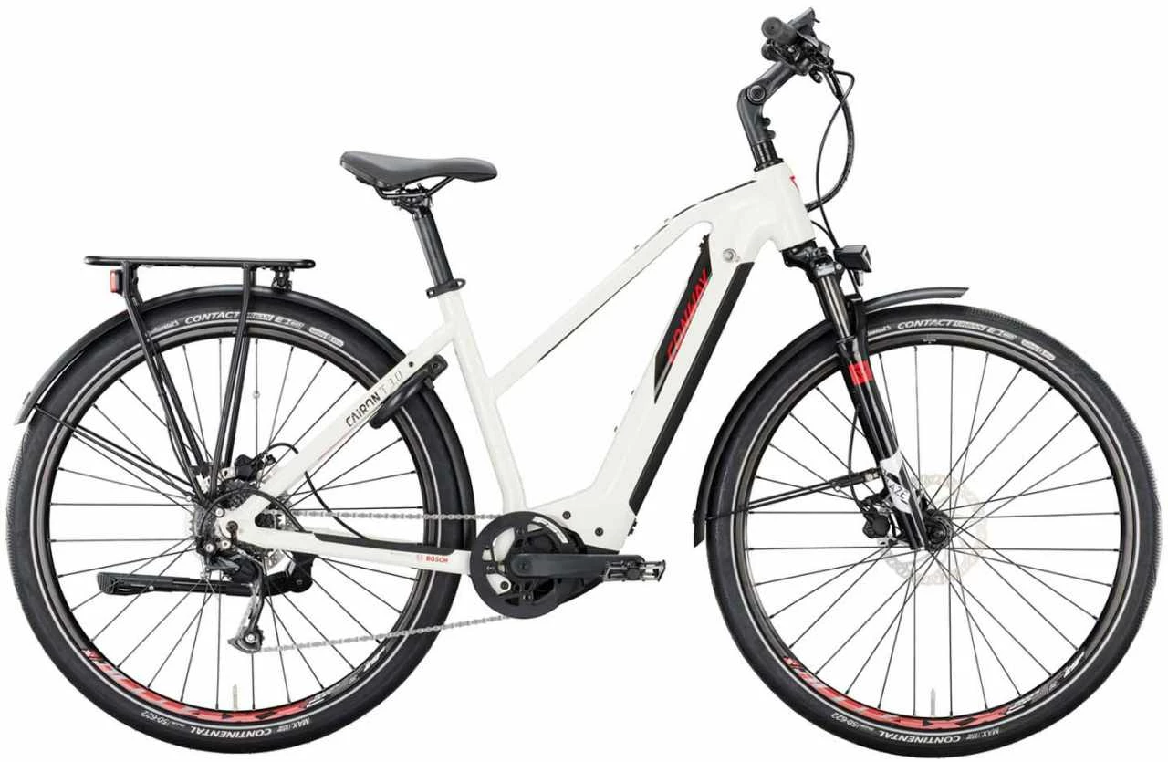 Conway Cairon T 3.0 625 Pearl White / Black Metallic Touring E-Bike Women